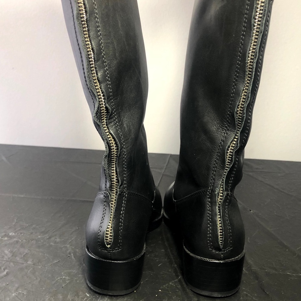 Halston Heritage Barbara Black Brown Riding Boot 6 - Picture 7 of 11